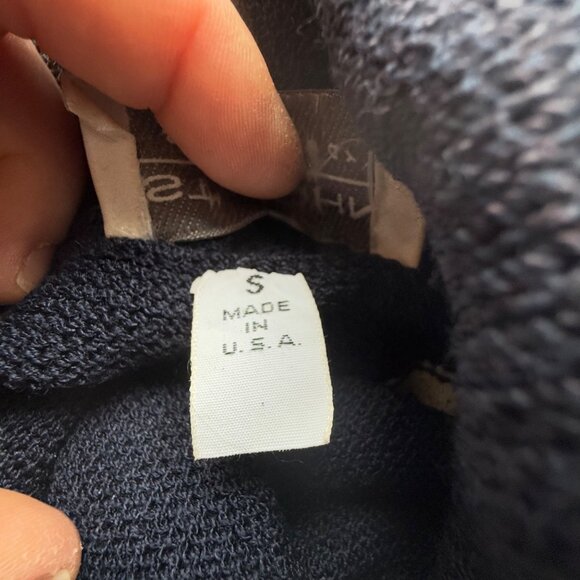 Vintage St. John Navy Striped Knit Collared Waist Tie Sweater Top Small - Picture 6 of 7